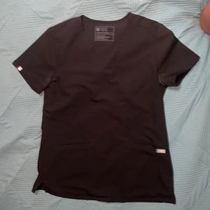 Casma™ Three-Pocket Scrub Top (black -S)